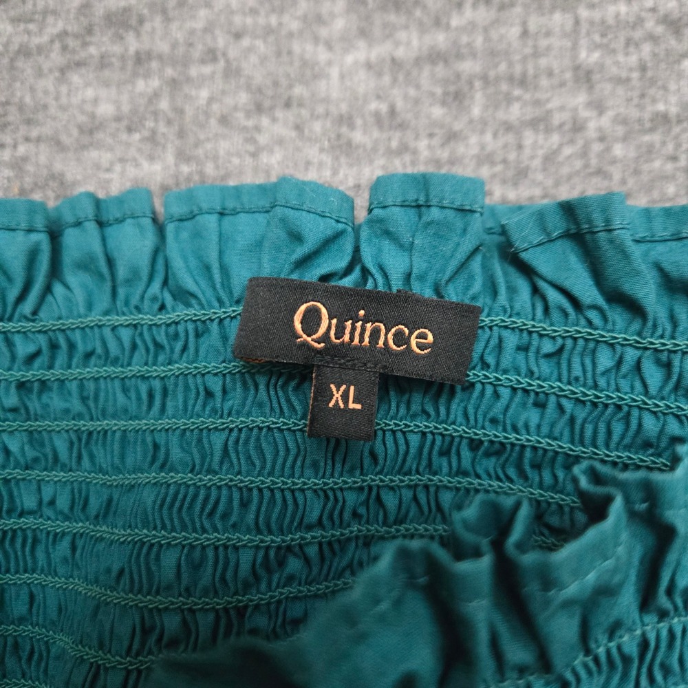 Quince Organic Cotton Poplin Smocked Midi Dress XL Garden Party Tiered Capsule - Picture 2 of 8